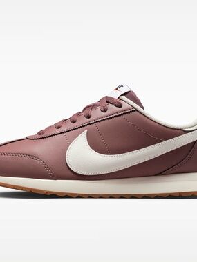 Nike Cortez Leather Sneaker - Mauve with White Swoosh